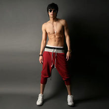 New Special Men Pants Men's Large Size Trousers Casual Calf-Length Jogger Pants Low Crotch Harem Pants  J4U66