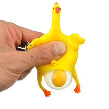 Spoof Tricky Funny Gadgets Toys Vent Chicken Whole Egg Laying Hens Crowded Stress Ball Keychain J4U66