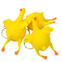 Spoof Tricky Funny Gadgets Toys Vent Chicken Whole Egg Laying Hens Crowded Stress Ball Keychain J4U66