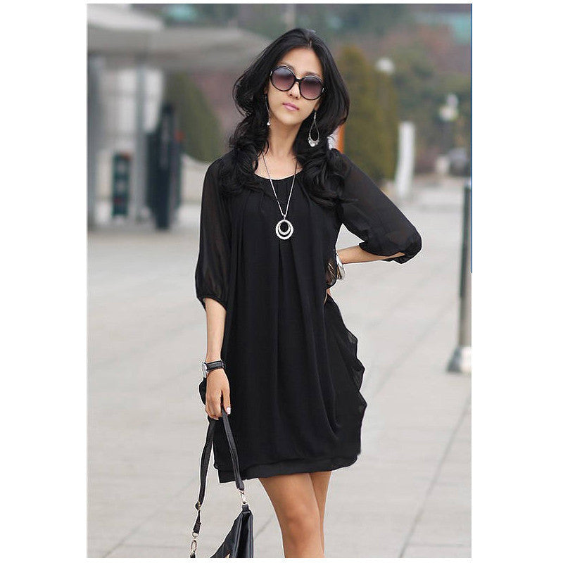 womens lady mini dress chiffon plus size women clothing office dresses roupas femininas 3xl J4U66