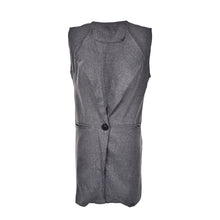 Long Vest Women Causal Loose Long Waistcoat One Button Sleeveless V-Neck Long Cardigan J4U66