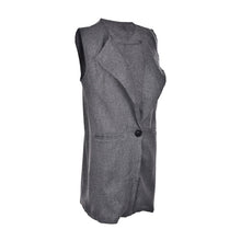 Long Vest Women Causal Loose Long Waistcoat One Button Sleeveless V-Neck Long Cardigan J4U66