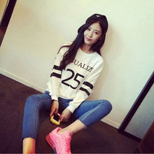 Women BF 25 Letters Printed Long Sleeve Hedging Sweatshirts Pullovers J4U66