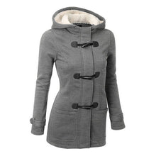 Women Trench CoatWomen's Overcoat Long Hooded Coat Zipper Horn Button Outwear Cloaks for Woman J4U66