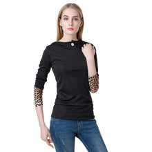 fashin women sweatshirt long sleeve leopard print hoodies plus size causal tops loose hoodie tracksuit black J4U66