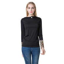 fashin women sweatshirt long sleeve leopard print hoodies plus size causal tops loose hoodie tracksuit black J4U66