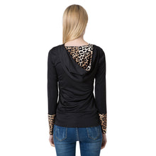 fashin women sweatshirt long sleeve leopard print hoodies plus size causal tops loose hoodie tracksuit black J4U66