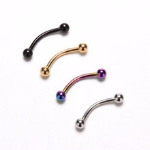 Stainless Steel Curved Barbell Ball Eyebrow Ring Eyebrow Piercing Nose Lip Tongue Ring S 4 Colors Body Jewelry J4U66