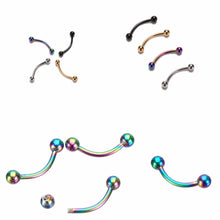 Stainless Steel Curved Barbell Ball Eyebrow Ring Eyebrow Piercing Nose Lip Tongue Ring S 4 Colors Body Jewelry J4U66