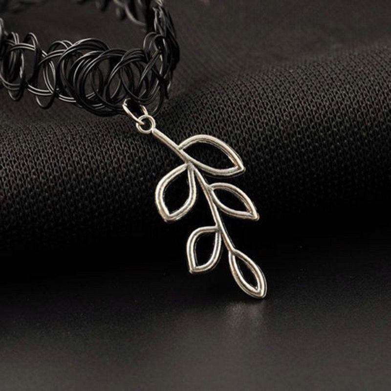 New Stretch Tattoo Choker Torques Necklace Elastic Pendant Necklaces Funky Lady Gift  J4U66