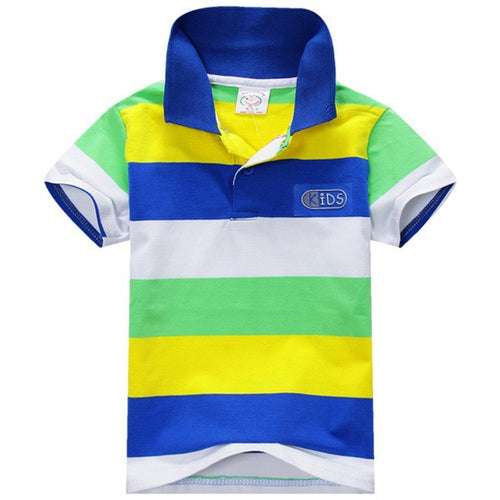 1-7Y Baby Children Boys Striped T-shirts Kids Tops S Tee Polo Shirts Clothing J4U66