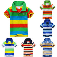 1-7Y Baby Children Boys Striped T-shirts Kids Tops S Tee Polo Shirts Clothing J4U66