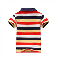 1~7 years baby children boys striped t-shirtss kids tops tee polo shirts clothing J4U66