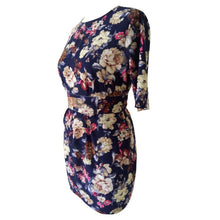 New Design Flowers Print Women Dresses Large size Women's Cothing O-Neck Bodycon Slim Hip 6xl Dress Casual Mini Dress J4U66