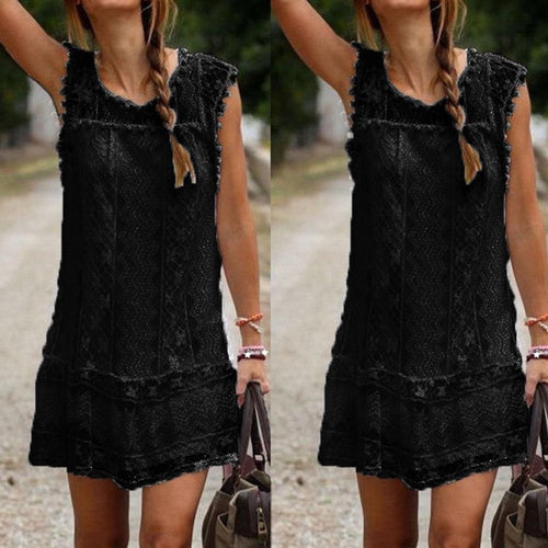 Elegant Women Casual Solid Short Sleeve Slim Lace Mini Dress Tops Ladies Sexy White Dress Plus Size J4U66
