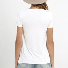 European T ShirtWomen Sexy V Neck Hollow Out Top Casual Basic T-shirt Plus Size J4U66