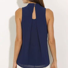 Vest Chiffon Blouses Women Ruffles Crop Tops Sleeveless O-Neck Casual Women Shirts Loose Tank Top J4U66
