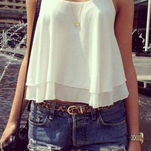 Zanzea Tank Crop Tops Sexy Women Strap Tiered Chiffon See Through Sleeveless Vest 4 Color S-4XL J4U66