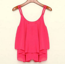 Zanzea Tank Crop Tops Sexy Women Strap Tiered Chiffon See Through Sleeveless Vest 4 Color S-4XL J4U66
