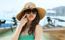 Large Brim Hat For Women Floppy Straw Cap Beach Sun Hat Bow Wide Large Brim Cloche Bowler Bowknot hats J4U66