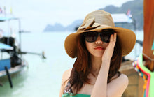 Large Brim Hat For Women Floppy Straw Cap Beach Sun Hat Bow Wide Large Brim Cloche Bowler Bowknot hats J4U66