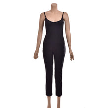 Women jumpsuit Solid Color Sleeveless Simple And Elegant Bodycon Playsuit J4U66