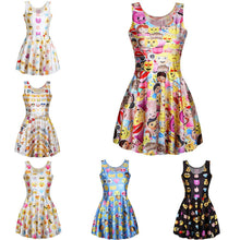 Style Women Dress Sexy Cute Easiness Printed Emoji Dresses Jumper O-Neck J4U66