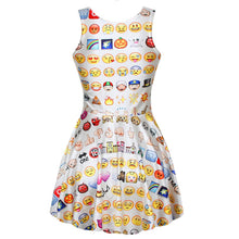 Style Women Dress Sexy Cute Easiness Printed Emoji Dresses Jumper O-Neck J4U66