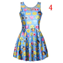 Style Women Dress Sexy Cute Easiness Printed Emoji Dresses Jumper O-Neck J4U66