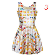 Style Women Dress Sexy Cute Easiness Printed Emoji Dresses Jumper O-Neck J4U66
