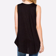 Women Feather Print Asymmetrical Hem Tank Tops Casual Loose Sleeveless Vest Personality Tops Tees J4U66