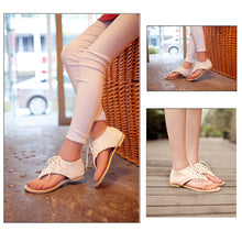 women flat sandals lace up cut out flip flop shoes woman pu leather gladiator sandals women plus size sandale femme J4U66
