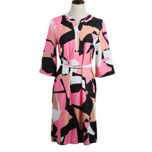 women sexy dress irregular geometry print women dress o neck half sleeve elegant dress rose vestidos J4U66