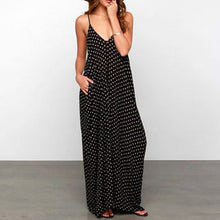 Women Strapless Polka Dot Casual Loose Long Maxi Dress Sexy Cotton Beachwear Vestidos Plus Size J4U66
