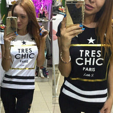 Womens T Shirts Short Sleeve Tops Tees Tshirt For Women Ladies Paris Star Print t-shirts J4U66