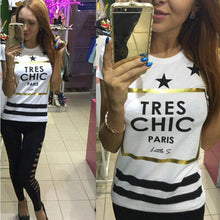 Womens T Shirts Short Sleeve Tops Tees Tshirt For Women Ladies Paris Star Print t-shirts J4U66
