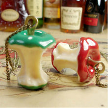 jewelry Vintage Style Green&Red Apple Pendant Fruit statement necklace jewelr J4U66
