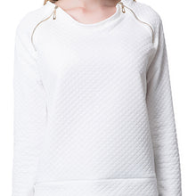 sweatshirt women tops long sleeve hoodies o neck loose tops casual pollover zipper basic suit J4U66