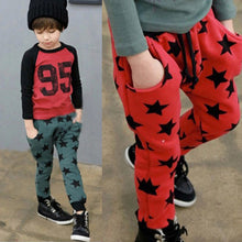 kids boys cotton pants star pattern harem trousers pants for boys m 4y bottoms J4U66