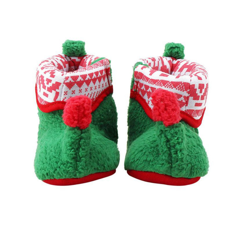 Toddlers Baby Shoes Anti-slip Christmas Boot Girl Boy Warm Booties Prewalkers LY1 J4U66