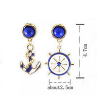 Vintage Brincos Gold Anchor Earrings Cute European And American Personality Drop EaringsWomen's Jewelry J4U66