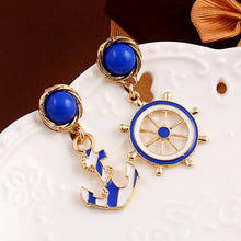 Vintage Brincos Gold Anchor Earrings Cute European And American Personality Drop EaringsWomen's Jewelry J4U66