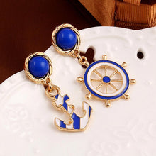 Vintage Brincos Gold Anchor Earrings Cute European And American Personality Drop EaringsWomen's Jewelry J4U66