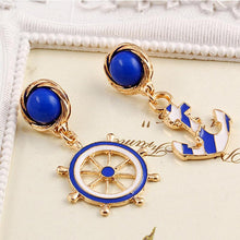 Vintage Brincos Gold Anchor Earrings Cute European And American Personality Drop EaringsWomen's Jewelry J4U66