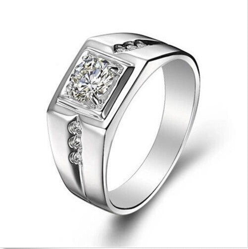 Vintage Chic Engagement Men Wedding Finger Rings Crystal Men Rings Jewelry Gifts S  J4U66