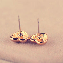 Vintage Gold Party Lady Earrings Korea Wedding Simple Sweet Love Heart Earring For Women Jewelry  J4U66