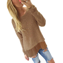 vogue womens long sleeve loose pullover blouse crewneck long tops jumper J4U66