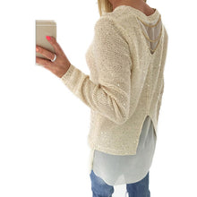 vogue womens long sleeve loose pullover blouse crewneck long tops jumper J4U66