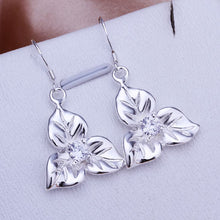 silver plated earing austria crystal flower earring silver plated earrings smte25 J4U66