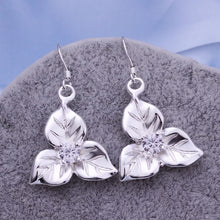 silver plated earing austria crystal flower earring silver plated earrings smte25 J4U66